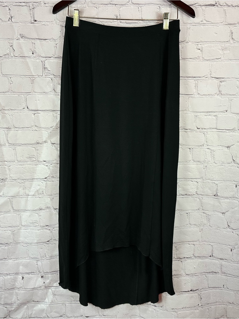 Chico's (0) Black High-Low knit flowy Skirt women S neutral minimalist